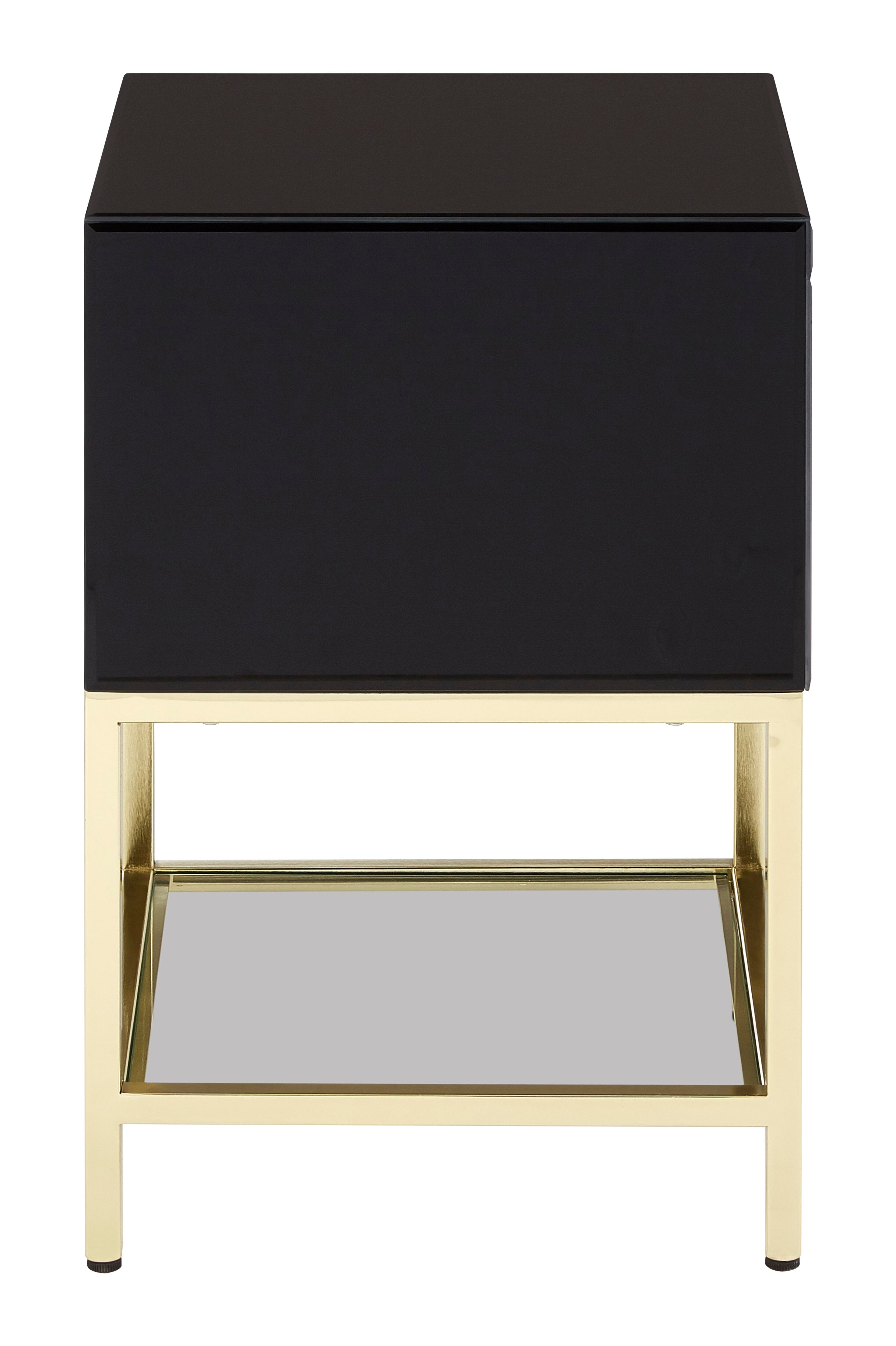 Candace Townhouse Black Side Table | 2 Drawers